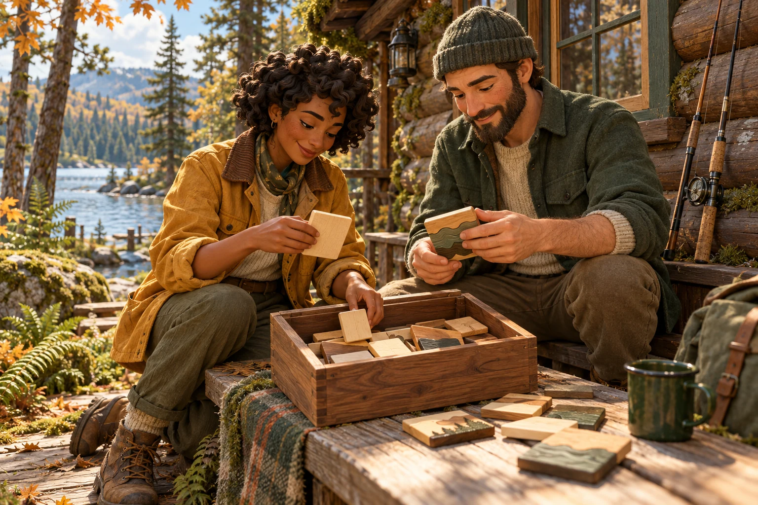 Timber & Tackle adult tabletop characters