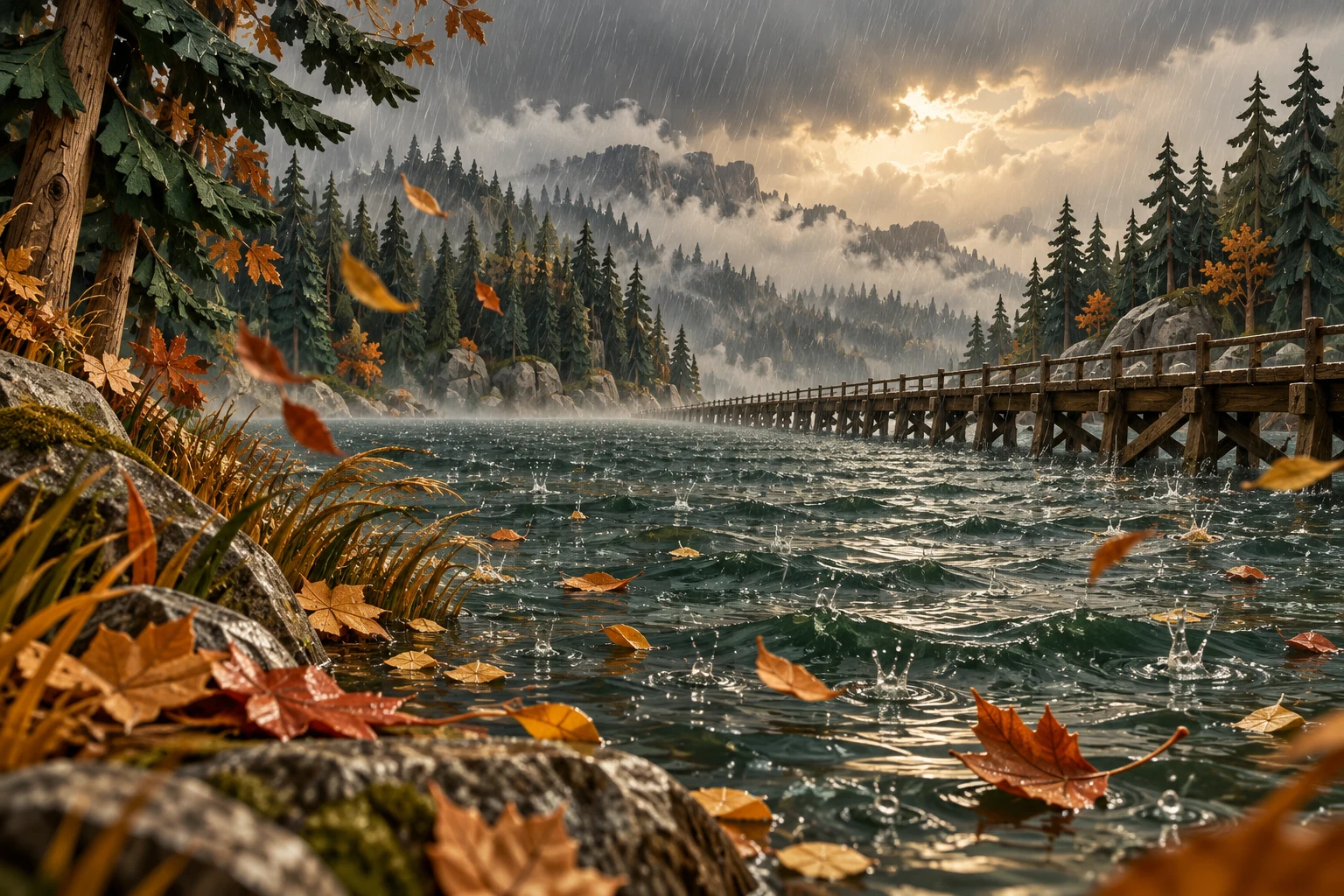 Pine-Rain Shift environment illustration